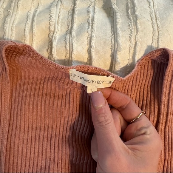 Whimsy + Row Pink Ribbed Top - Picture 4 of 5